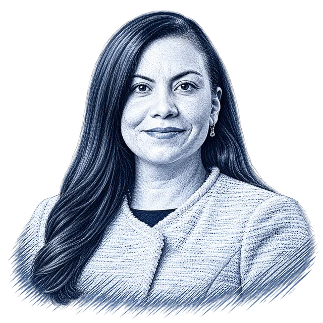 Analilia Mejia, engraved portrait