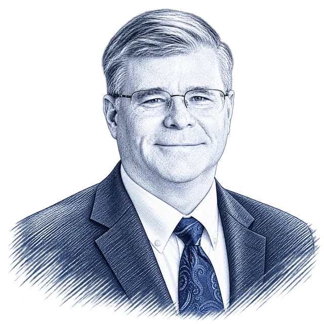 Brad Meyer, engraved portrait