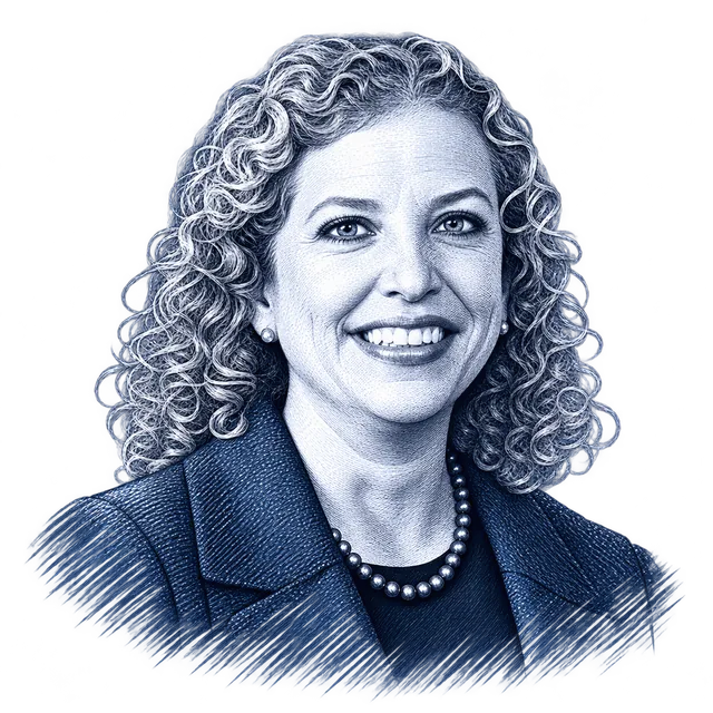 Debbie Wasserman Schultz, engraved portrait