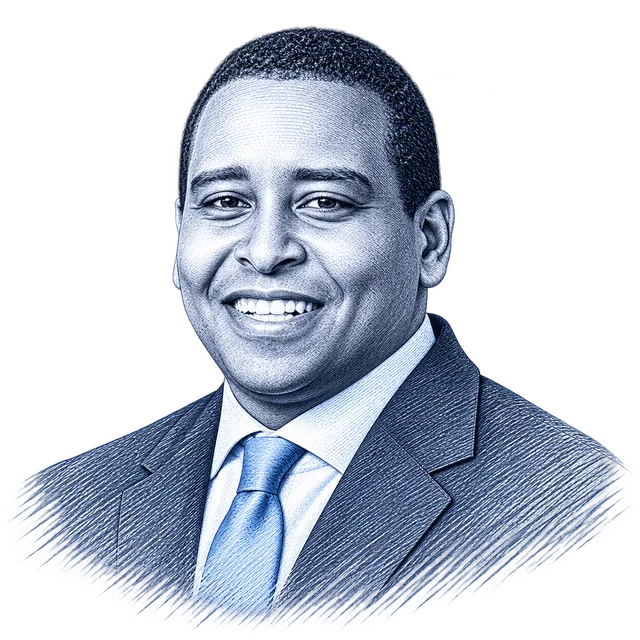 Joe Neguse, engraved portrait