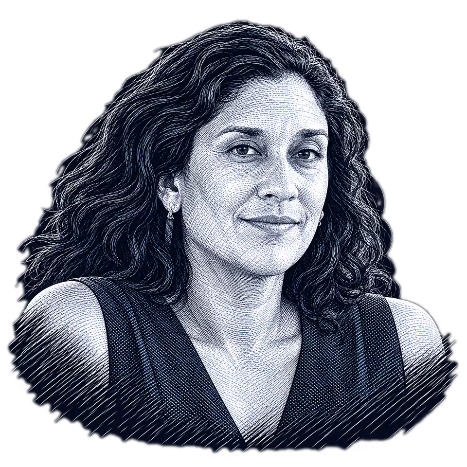 Amanda Janoo, engraved portrait