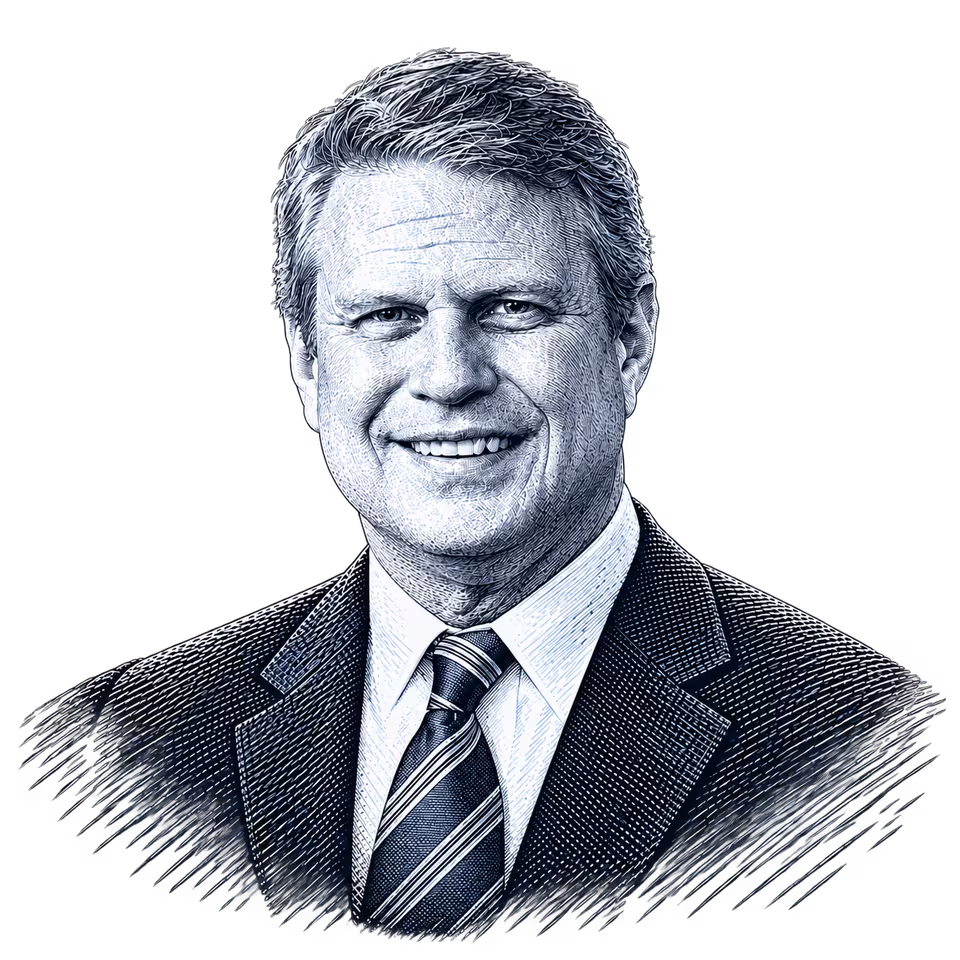 Bill Huizenga, engraved portrait