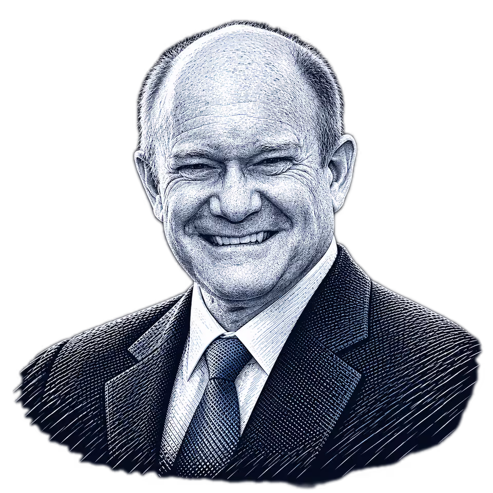 Chris Coons, engraved portrait