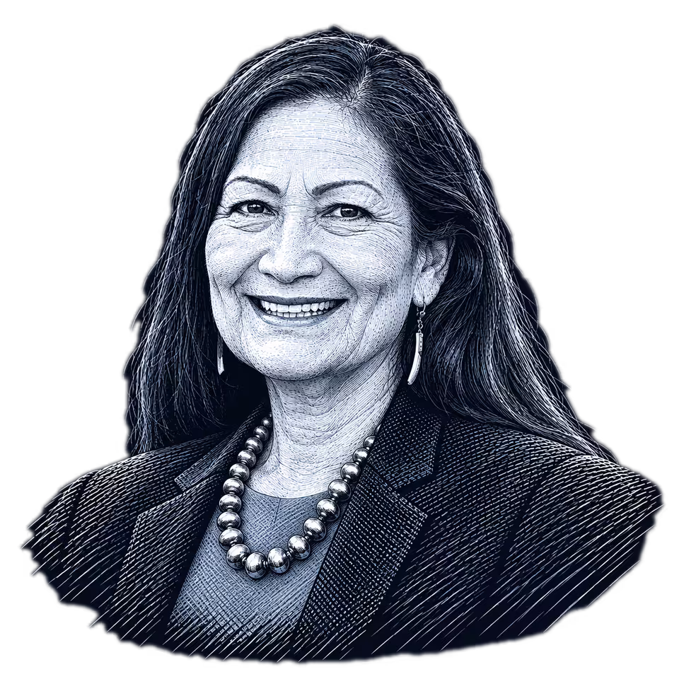 Deb Haaland, engraved portrait