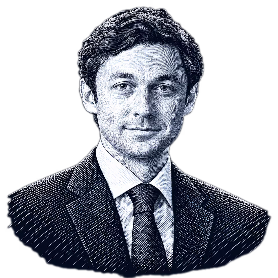 Jon Ossoff, engraved portrait