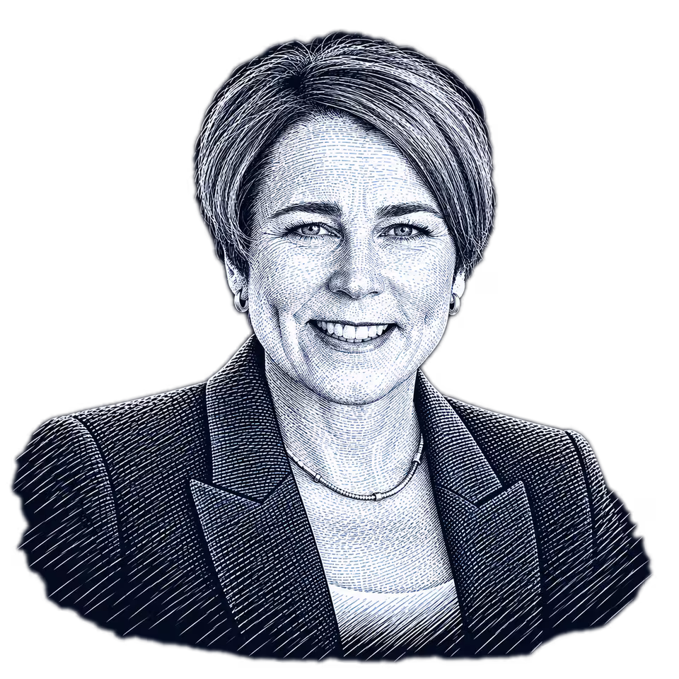 Maura Healey, engraved portrait