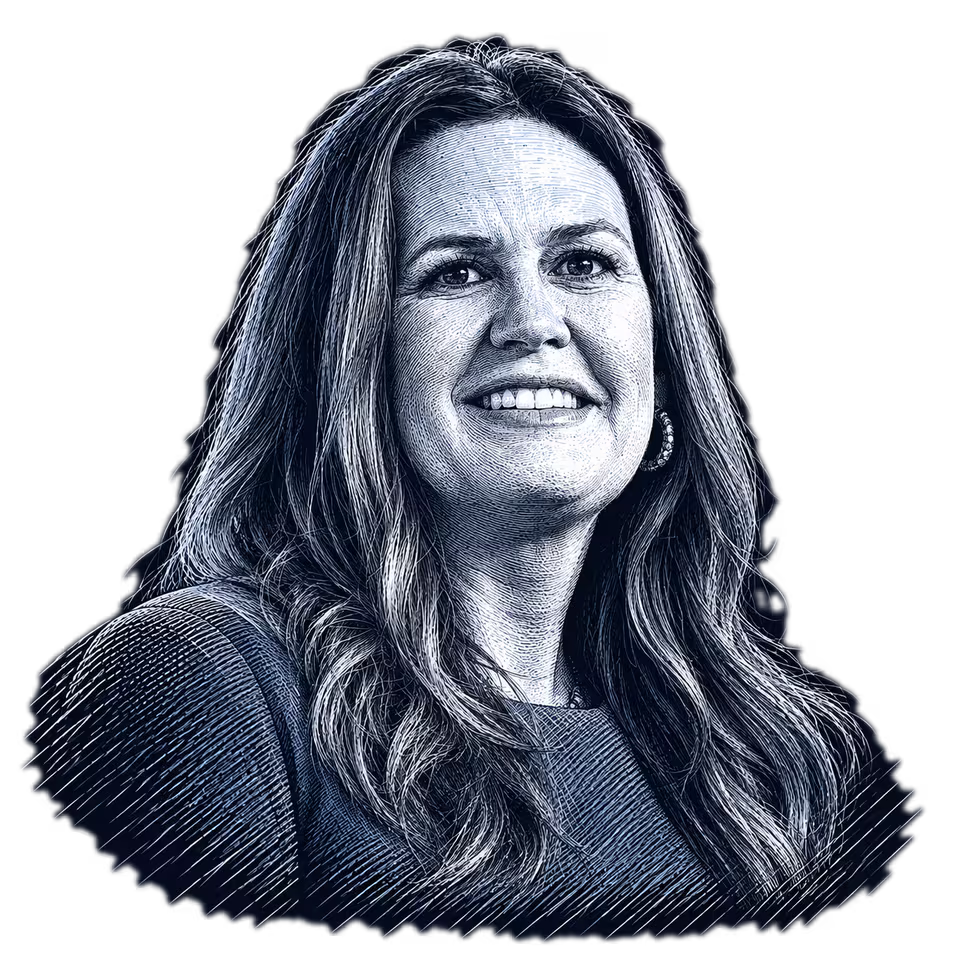Sarah Huckabee Sanders, engraved portrait