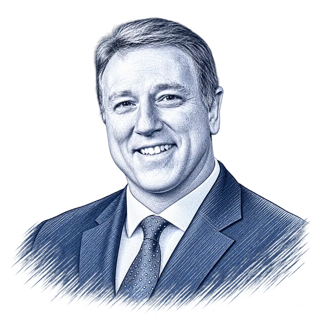 Pat Fallon, engraved portrait