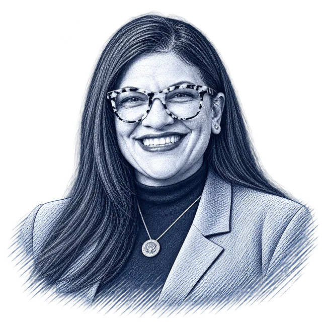 Rashida Tlaib, engraved portrait